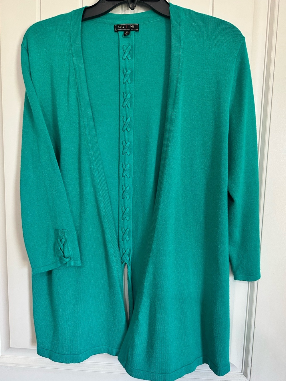 Teal cardigan 3/4 sleeve